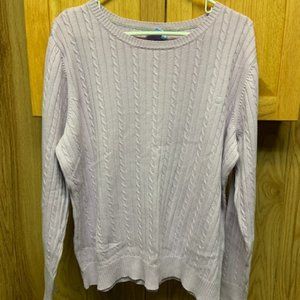 IZOD women’s lilac cable knit crewneck sweater / size 1X